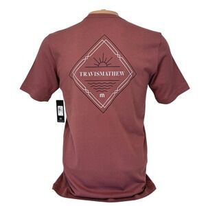 Travis Mathew Mens Small Pick Up Line T Shirt Rouge‎ Rose Graphic Tee